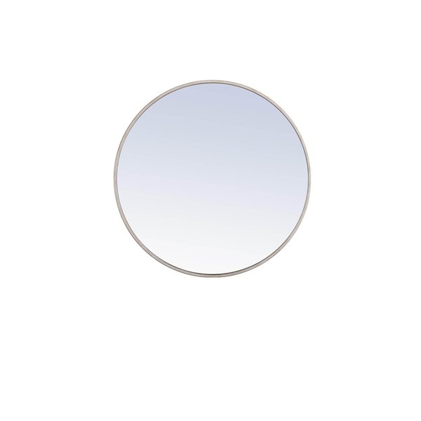 Elegant Decor Metal Frame Round Mirror 28 Inch Silver Finish MR4036S